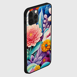 Чехол для iPhone 12 Pro Лето объемные цветы, цвет: 3D-черный — фото 2