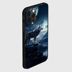 Чехол для iPhone 12 Pro Волк на утренней горе, цвет: 3D-черный — фото 2