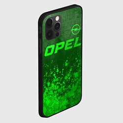 Чехол для iPhone 12 Pro Opel - green gradient посередине, цвет: 3D-черный — фото 2