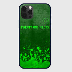 Чехол iPhone 12 Pro Twenty One Pilots - green gradient посередине