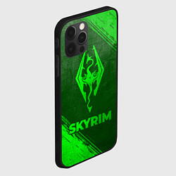 Чехол для iPhone 12 Pro Skyrim - green gradient, цвет: 3D-черный — фото 2