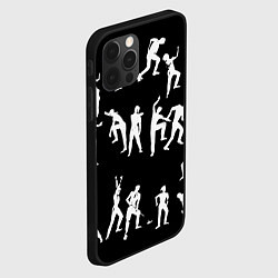 Чехол для iPhone 12 Pro Silhouettes of moving people, цвет: 3D-черный — фото 2