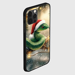 Чехол для iPhone 12 Pro Новогодняя змея на ветке ели, цвет: 3D-черный — фото 2