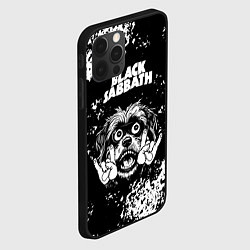 Чехол для iPhone 12 Pro Black Sabbath рок пес, цвет: 3D-черный — фото 2