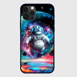 Чехол для iPhone 12 Pro Astronaut Totoro in neon space - ai art fantasy, цвет: 3D-черный