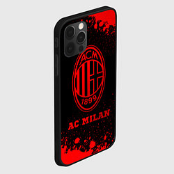 Чехол для iPhone 12 Pro AC Milan - red gradient, цвет: 3D-черный — фото 2