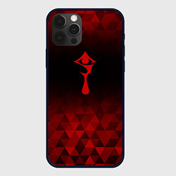 Чехол для iPhone 12 Pro Hellsing red poly, цвет: 3D-черный