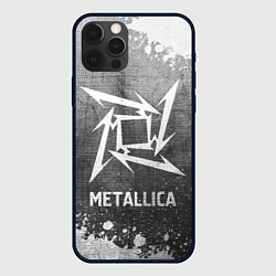 Чехол для iPhone 12 Pro Metallica - grey gradient, цвет: 3D-черный