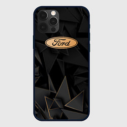 Чехол для iPhone 12 Pro Ford golden poly, цвет: 3D-черный