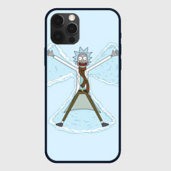 Чехол для iPhone 12 Pro Рик и Морти снег - бабочка, цвет: 3D-черный