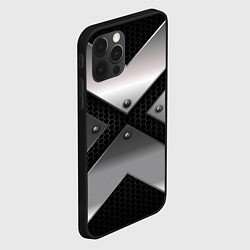 Чехол для iPhone 12 Pro Металлические полосы, цвет: 3D-черный — фото 2