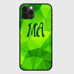 Чехол для iPhone 12 Pro Maneskin green poly, цвет: 3D-черный