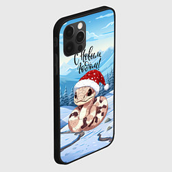 Чехол для iPhone 12 Pro Новогодняя милая песочная змейка 2025, цвет: 3D-черный — фото 2