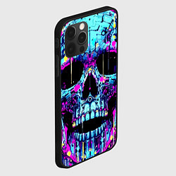 Чехол для iPhone 12 Pro Cool skull sketch - blots, цвет: 3D-черный — фото 2