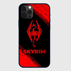 Чехол iPhone 12 Pro Skyrim - red gradient