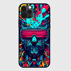 Чехол iPhone 12 Pro Cyber dude with glasses - blots