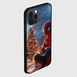 Чехол для iPhone 12 Pro Маленький человек-паук и елка, цвет: 3D-черный — фото 2