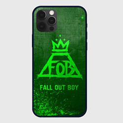 Чехол для iPhone 12 Pro Fall Out Boy - green gradient, цвет: 3D-черный