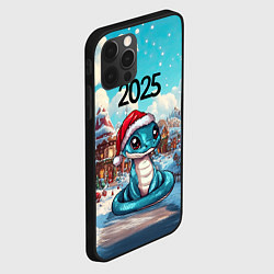Чехол для iPhone 12 Pro Новогодняя змейка в городе, цвет: 3D-черный — фото 2