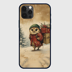 Чехол для iPhone 12 Pro Милая новогодняя сова, цвет: 3D-черный