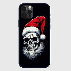Чехол для iPhone 12 Pro Santa skull, цвет: 3D-черный