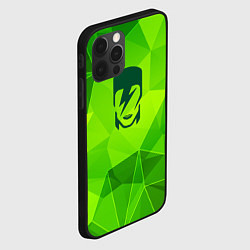 Чехол для iPhone 12 Pro David Bowie green poly, цвет: 3D-черный — фото 2