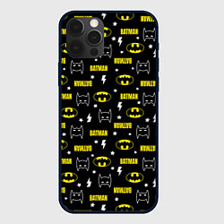 Чехол для iPhone 12 Pro Бэтмен узор, цвет: 3D-черный