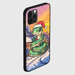 Чехол для iPhone 12 Pro Символ 2025 года змея, цвет: 3D-черный — фото 2