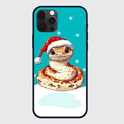 Чехол для iPhone 12 Pro Змейка новогодняя, цвет: 3D-черный
