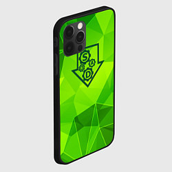 Чехол для iPhone 12 Pro System of a Down green poly, цвет: 3D-черный — фото 2