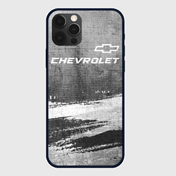 Чехол для iPhone 12 Pro Chevrolet - grey gradient посередине, цвет: 3D-черный