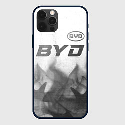 Чехол для iPhone 12 Pro BYD - white gradient посередине, цвет: 3D-черный