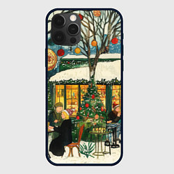 Чехол для iPhone 12 Pro Новогодние посиделки, цвет: 3D-черный