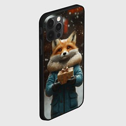Чехол для iPhone 12 Pro Лиса с подарком, цвет: 3D-черный — фото 2
