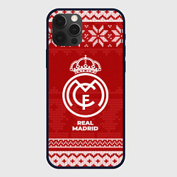 Чехол для iPhone 12 Pro Новогодний Real Madrid, цвет: 3D-черный