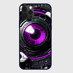 Чехол для iPhone 12 Pro Фиолетовая сфера киберпанк, цвет: 3D-черный
