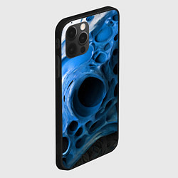 Чехол для iPhone 12 Pro Сине-белая абстрактная структура, цвет: 3D-черный — фото 2