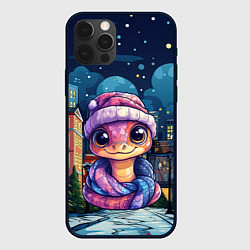Чехол для iPhone 12 Pro Змейка и новогодняя ночь 2025, цвет: 3D-черный