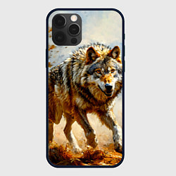 Чехол для iPhone 12 Pro Волк в осеннем лесу, цвет: 3D-черный
