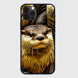 Чехол для iPhone 12 Pro Выдры, цвет: 3D-черный