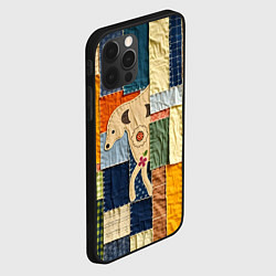 Чехол для iPhone 12 Pro Пэчворк с собакой, цвет: 3D-черный — фото 2