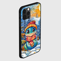 Чехол для iPhone 12 Pro Змейка новогодняя в шапке и шарфе, цвет: 3D-черный — фото 2