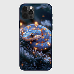 Чехол для iPhone 12 Pro Змея с искорками новогодними, цвет: 3D-черный