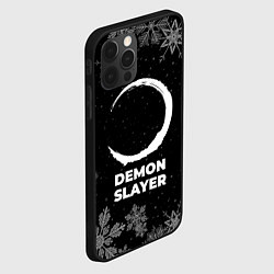 Чехол для iPhone 12 Pro Снежный Demon Slayer, цвет: 3D-черный — фото 2