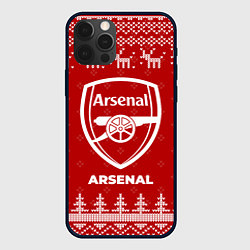 Чехол для iPhone 12 Pro Новогодний Arsenal с оленями, цвет: 3D-черный