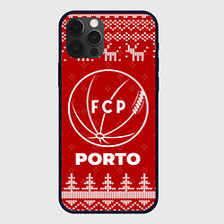 Чехол для iPhone 12 Pro Новогодний Porto с оленями, цвет: 3D-черный