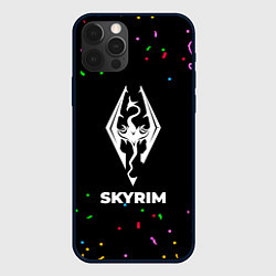 Чехол для iPhone 12 Pro Skyrim конфети, цвет: 3D-черный