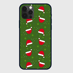 Чехол для iPhone 12 Pro Шапка Санты, цвет: 3D-черный