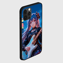 Чехол для iPhone 12 Pro Аниме девочка с электрогитарой, цвет: 3D-черный — фото 2