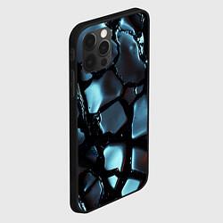 Чехол для iPhone 12 Pro The liquid substance is grey, цвет: 3D-черный — фото 2